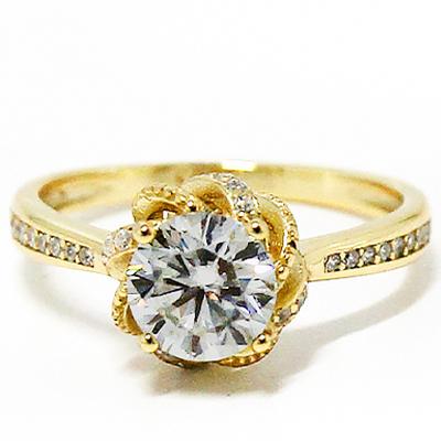 China Wholesale Suowei 925 Sterling Silver Ring Vintage 18k Gold Plated Engagement 925 Silver Fashion Moissanite Luxury Engagement Rings for sale