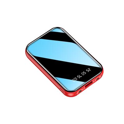 China Universal Cheap Mini Power Bank 10000 Portable Digital Display Mirror Small New Design Mini Power Banks Comes With Micro Cables Type-C for sale