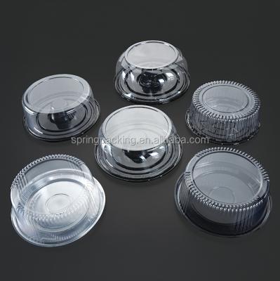 China China Factory Custom Disposable White Black Transparent Silver Gold PET Plastic Round Cake Box for sale