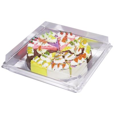 China Custom Food Packaging Container Suppliers China Materials Food Grade Chocolate Cheesecake Recycled Clear Plastic Box for sale