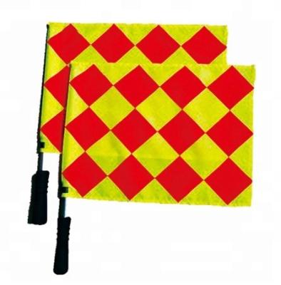 China 220 Nylon Custom Handheld 100% Denier Burst Football Soccer Referee Flags for sale