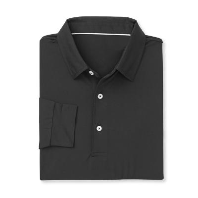 China High Quality Anti-Wrinkle Performance Mens Golf Shirt Quick Dry Long Sleeves Polyester Micro Polo Shirt for sale