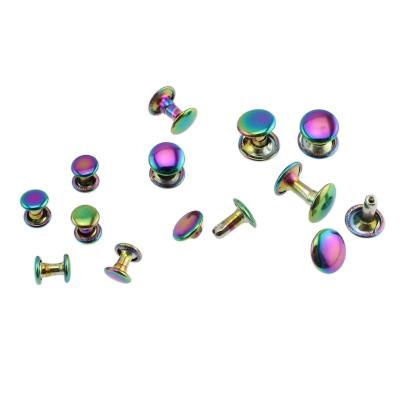 China Polished Decorative Nolvo 6X6mm 8X8mm 10X8mm World Bag Shoe Double Tie Rivet Stud for sale