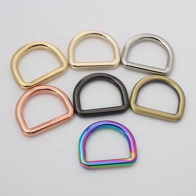 China Nolvo World 6 Colors 20mm Small Colorful 25mm High Quality Polished D Clip For Purse Rainbow D Buckle Metal Bag Hardware D Clip for sale