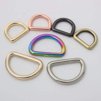 China Nolvo World 6 Colors 19mm 32mm Good Quality Polished D-Ring Bag Accessories D Shape Buckle For Bag Rainbow D Buckle for sale