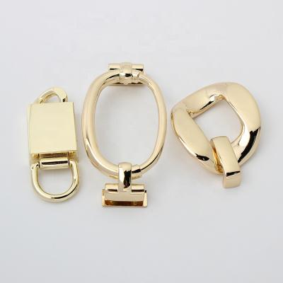 China Polished Nolvo World 3 Sizes Gold Top Quality Handbag Connector Ring Bridge Ring Bridge Buckle Purse Lightweight Strap Handles Connector for sale