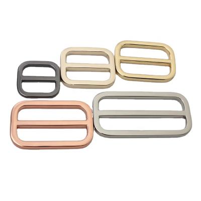 China Metal Connector Clasp with Screw Nolvo World 19/26/31/38/51mm Square Tri Slider Buckle for Bag Strap Strap Buckles Hardware for sale