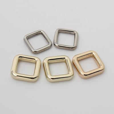 China High Quality Polished Nolvo World 10mm Ring 3Colors Square Buckles Bags Buckle Metal Bag Parts Square Belt Buckle for sale