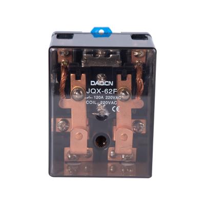 China Low MOQ JQX-62F 2Z 120A 220VAC Hot Sale Sealed Industrial Electrical Relay for sale