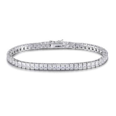 China Best New Selling Luxury Jewelry Romantic Princess Bracelet Bling CZ Diamond Tennis Chain Silver Plated for sale