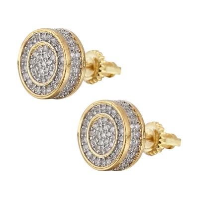 China Hot Selling Amazon Hiphop CLASSIC Jewelry Latest Gold Plated CZ Stud Earrings Design for sale