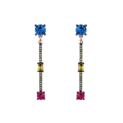 China Nickel Free Hot Selling Jewelry Rainbow Series Colorful Ladies Jewelry Dangling Earrings for sale