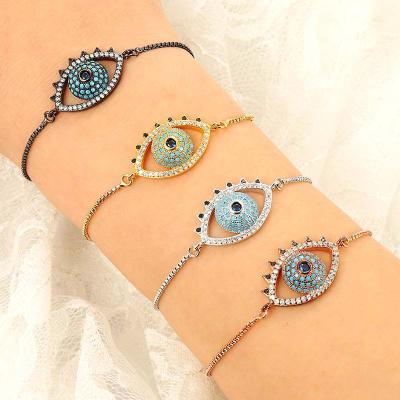 China Adjustable Jewelry 925 Sterling Silver Women Charm Cute Wholesale Fashion Eye Bracelet for sale