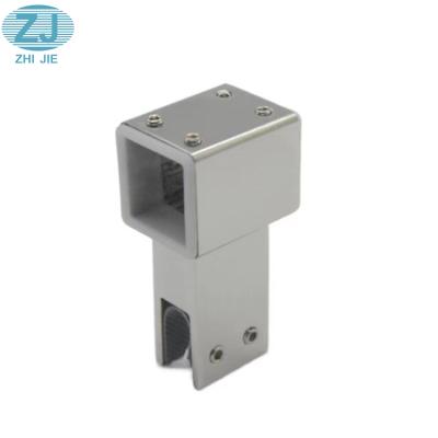 China Good Quality 304 Stainless Steel Square Pipe To Glass Connector For Shower Glass Fittings for sale