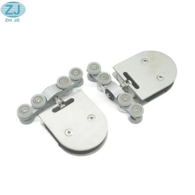 China Modern 8 Round Glass Ferris Wheel Stainless Steel Sliding Doors Accessories Good Quality Glass Pulley Set for sale