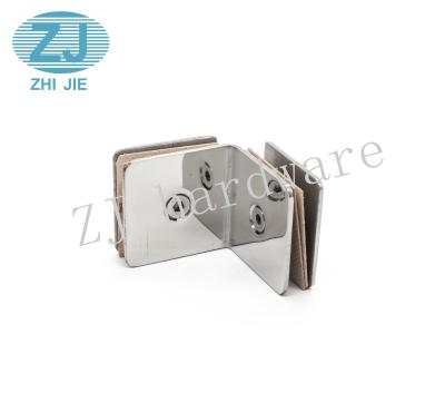 China Wholesale Stainless Steel Glass Wall Fitting Accessories Glass Fixed Flange For Bathroom 90 Degree Double Polished Stainless Steel Square for sale