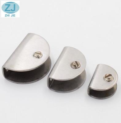 China Stainless Steel Best Selling Glass Fitting Accessories Round Fixed Glass Clip Stainless Steel For Bathroom Shower Hinges 201 SSS 8MM for sale