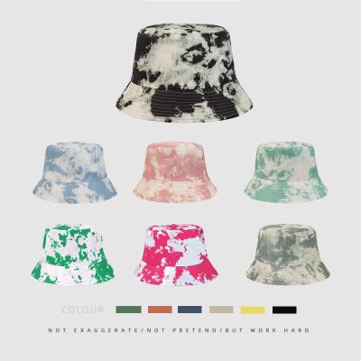 China European and American printed new pattern bucket sunshade hat dyed knotting outdoor double-sided bucket hat men's and women's summer sun hat for sale