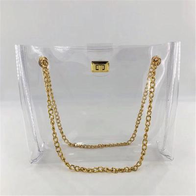 China PVC Handbag Chain PVC Tote Bag Transparent Clear Clear PVC Tote Bag Garment Bag for sale