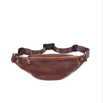 China New retro factory water proof horse waist bag outdoor casual men's pussy pack waist bags man Crazy soft leather waist bag for sale