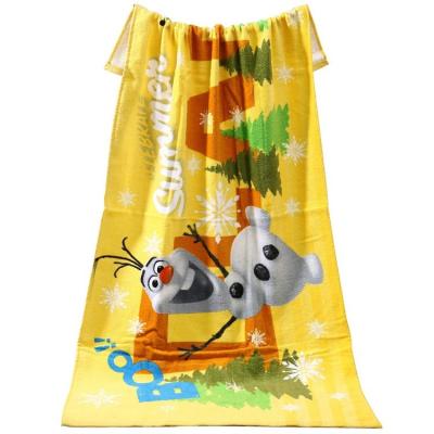 China QUICK DRY 100% Cotton Printed Beach Towel With Reactive Printing Logo Customized for sale