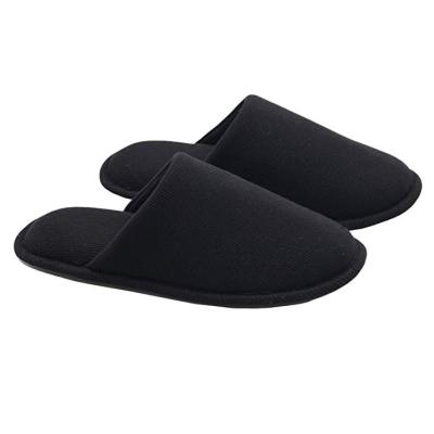 China Indoor Men's Organic Cotton Washable Black Indoor Slipper for sale