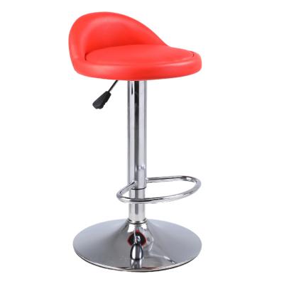 China Small Swivel Bar Chair Modern Red Leather Adjustable Bar Stool With Wheels Movable Bar Chair for sale