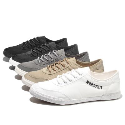 China 2020 fashion trend solid color men's vulcanized lace-up white sneakers men's casual shoes men's shoes for sale