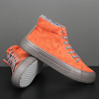 China 2021 Men's Flat Casual Canvas Shoes China Top Fashion Trend Sneaker Lace Up New High Tops With Fur for sale