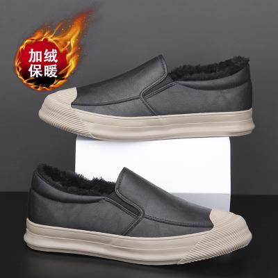 China Fashion Trend RTS Fashion PU Leather Slip On Loafers Sneakers Mens Dress Canvas Style Walking Shoe for sale