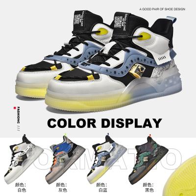 China Fashion trend hot sale good quality high men's skateboard shoes casual sports basketball sneakers for adults for sale