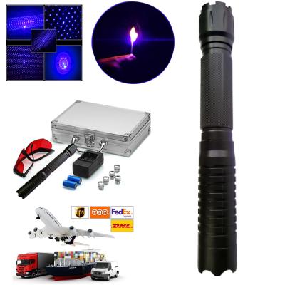 China Ignition and Burning High Power 2*16340 High Quality Batteries Rechargeable Strong Blue Aluminum Alloy Laser Indicators Pen for sale