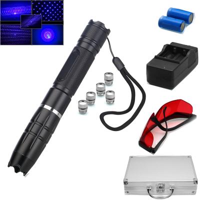 China Ignition and Burning 450 nm 1600mw Blue Laser High Power Indicator Focal Length Adjustable Bottom Burning Competition Cigarette Lighter for sale