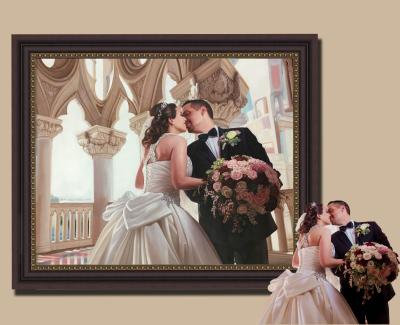 China Realistic Pictures Live Framed Handmade Portrait Painting Wedding Anniversary Wall Gift For Couples for sale