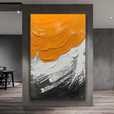 China Home Wall Art Decor Abstract Oil Painting Canvas Large Modern Luxury Black Handmade Porch Gold for sale