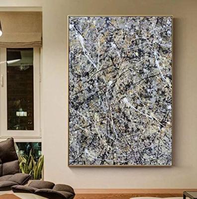 China Large Modern Handmade Antique Abstract Pollock Famous Art Oil Painting Reproduction On Canvas For Home Wall Decor for sale