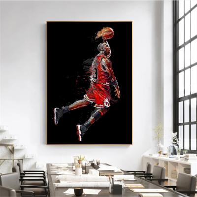 China Abstract Art Painting Wall Pictures Living Room Decoration Bedroom Sports Poster Fly Dip Basketball Canvas Prints for sale