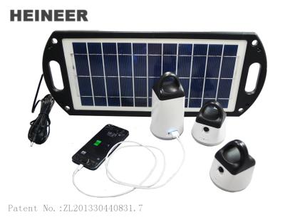 China Heineer M8 Portable Solar Lighting Series,mobile charger with 8W solar panel for sale