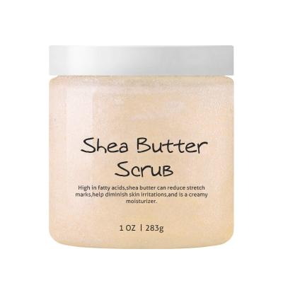 China Exfoliator Private Label Exfoliate Whitening Natural Shea Butte Jelly Ice Creamy Face Scrub Sea Salt Bath Shower Scrub for sale