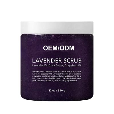 China OEM Logo Exfoliate Face Scrub Custom Skin Exfoliator Cleanser Exfoliating Bath Salt Lavenda Oil Body Scrub for sale