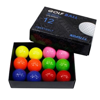 China Sports Practice Balls 12Pcs/Box Colored Practice Golf Balls Practice Field Golf Ball Golfer Gift Golf Accessories for sale