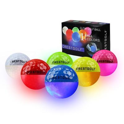 China Golf Night Game Crestgolf Supplies Practice At Night Gift 6Pcs Light Up Glowing In Dark LED Golf Balls for sale