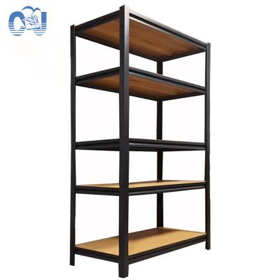 China Single Sided Luxurious Corner Shelf Steel Display Racks Black Storage Shelves for sale