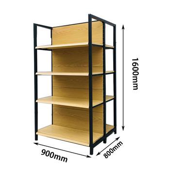 China SRI (cold rolled steel) supermarket display rack wood grain shelf factory wholesale high quality for sale