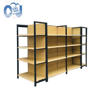 China Hot selling SRI (cold rolled steel) shelf for supermarket wood grain shelf removable 4 layers for sale