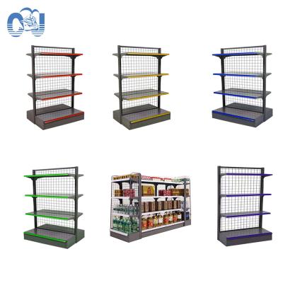 China Single Sided Commercial 900mm*400mm*2200mm Wheel Supermarket Grid Shelf Retail Store Display Rack for sale