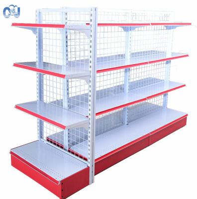 China Single Sided / Double Sided Metal Wire Mesh Shelving Shelf Grid Supermarket Store Shelf Display Rack for sale