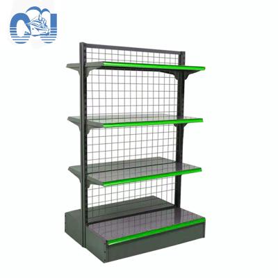 China Single Sided Grid Shelf Display Rack Grocery Store Grocery Store 4 Layers Can Custom Made for sale