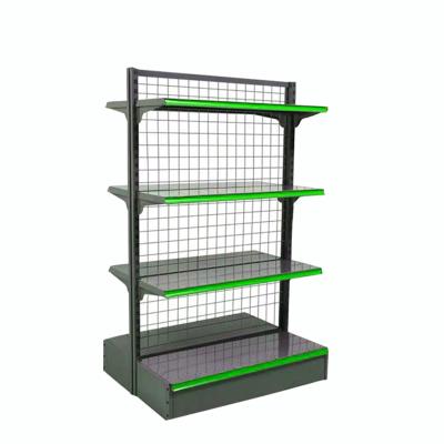 China Single Sided Grocery Stores Grocery Rack Shelf Shelf Displays Supermarket 4 Layers Can Custom Made for sale