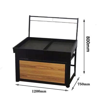 China Single-sided customizable multi-layer shelf display rack original supermarket fruit display cabinet for sale